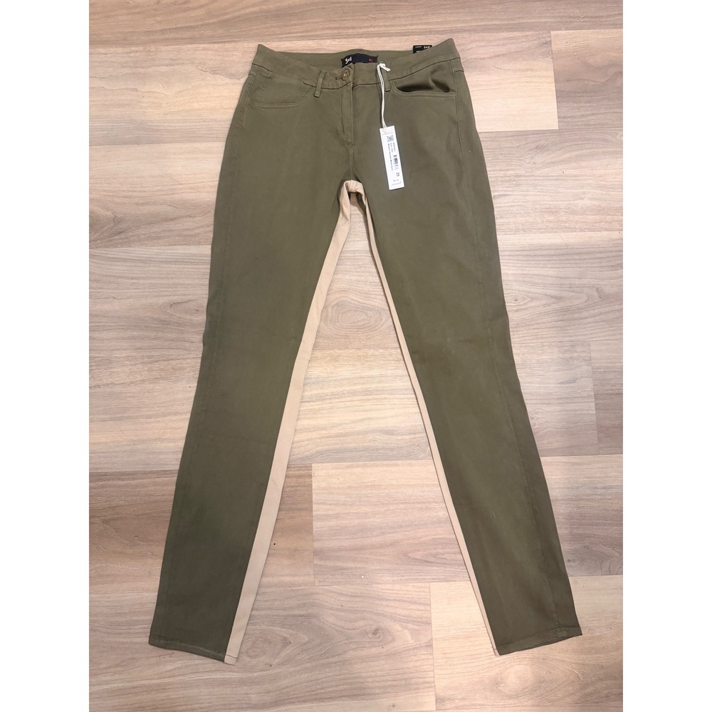 3x1 W2 High Rise Skinny Jeans Two Tone Olive Green Tan Size 29 Made in USA NWT